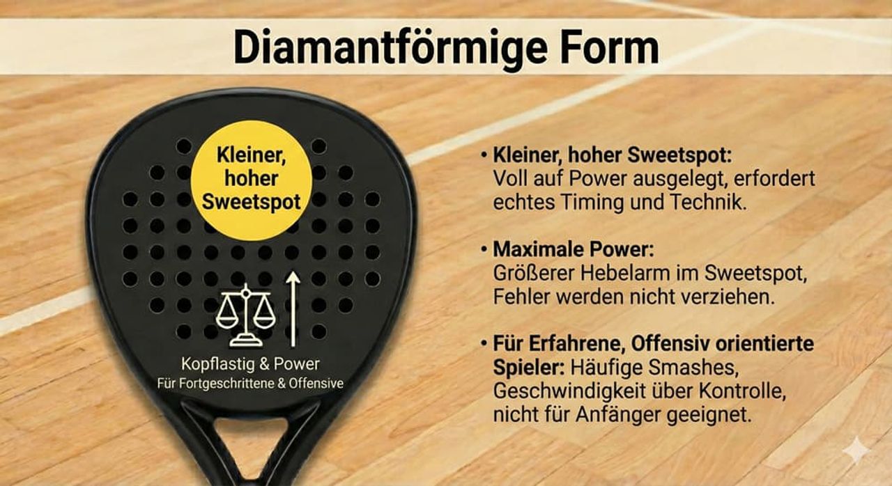 Padelschläger - Diamantform