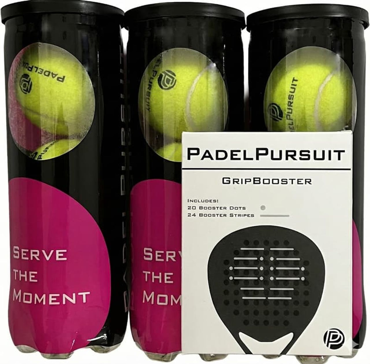 PadelPursuit Padelbälle im 3er-Pack mit GripBooster – Trainings- und Match-Padelbälle inklusive Griffverstärker für mehr Kontrolle, Spin und Spielgefühl