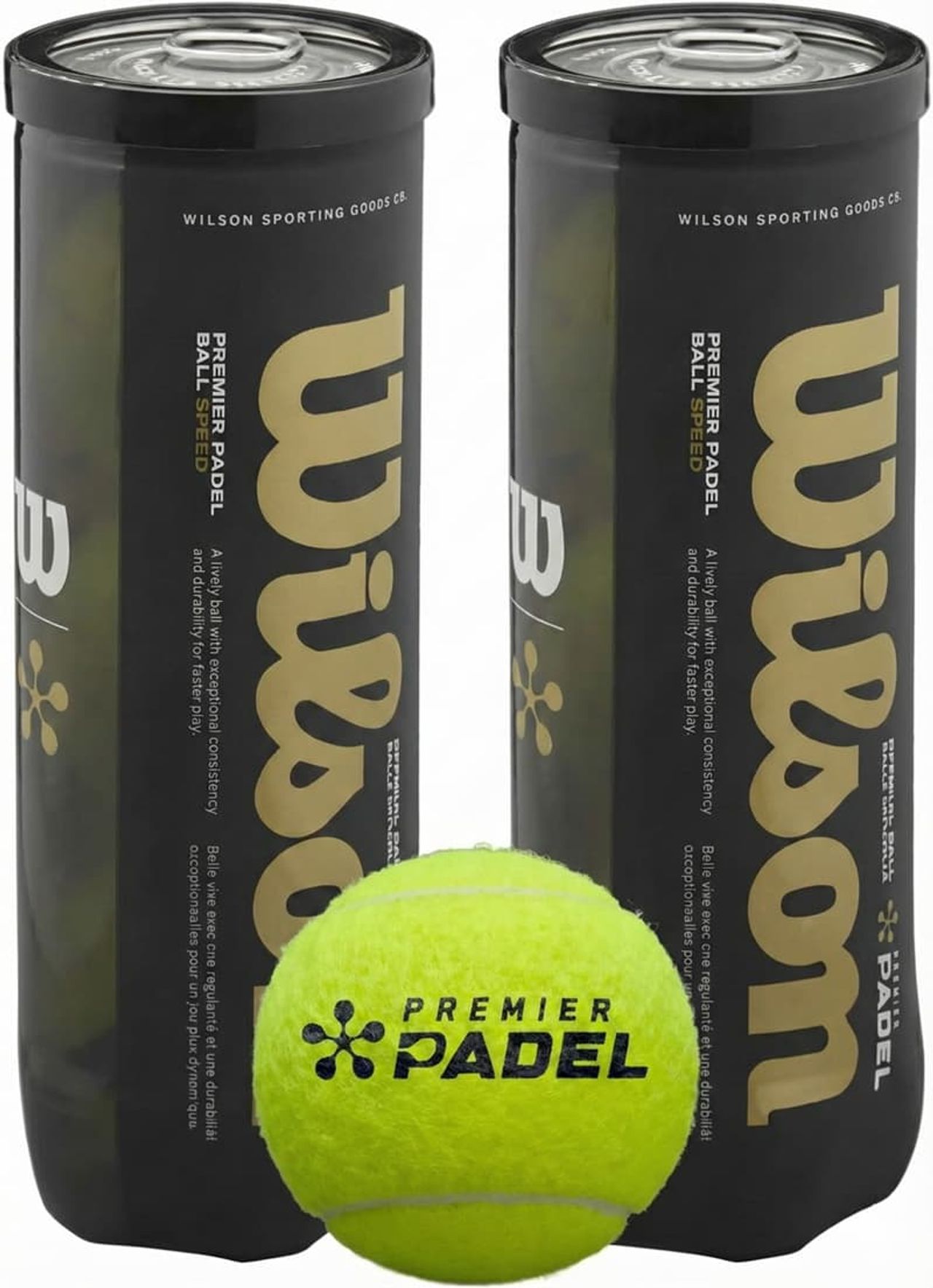 Wilson Premier Padel Speed Padelbälle im Doppelpack – hochwertige Turnier-Padelbälle mit konstanter Ballgeschwindigkeit und hoher Haltbarkeit
