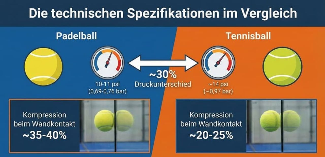 Padel- vs Tennisbälle - technische Eigenschaften im Vergleich